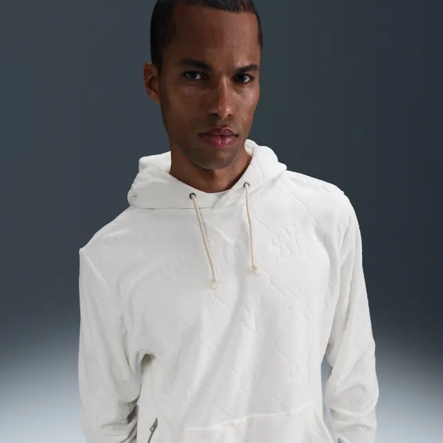 Nike Standard Issue Men's Dri-FIT Pullover Basketball Hoodie - White - Polyester/Cotton