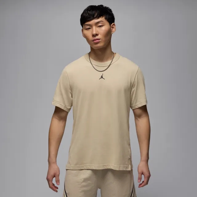Nike Jordan Sport Men's Dri-FIT Short-Sleeve Top - Brown - Cotton/Polyester