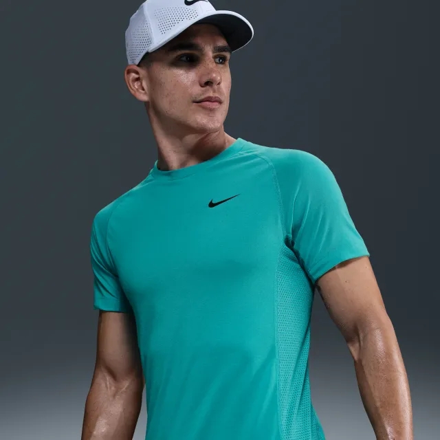 Nike Flex Rep Men's Dri-FIT Short-Sleeve Fitness Top - Green - Polyester/Cotton