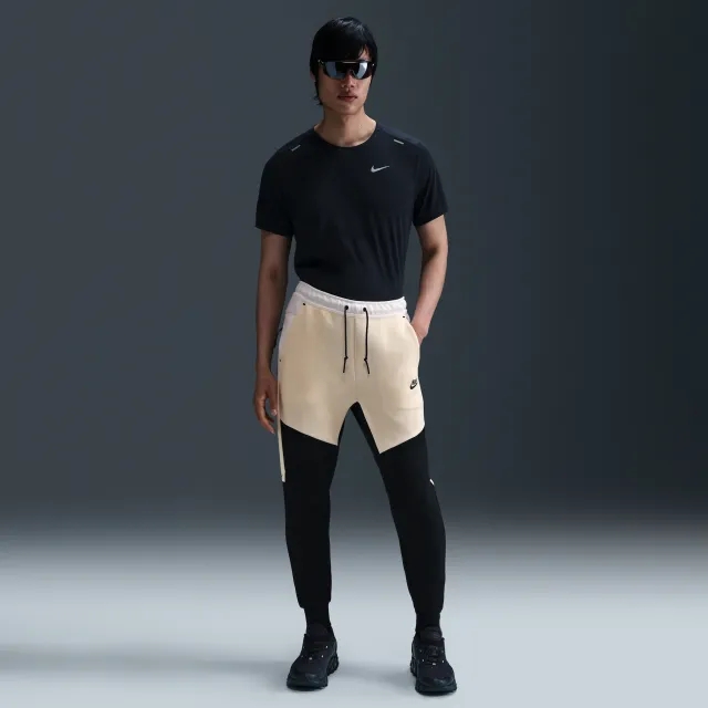 Nike Tech Men's Fleece Joggers - Brown - Cotton/Polyester