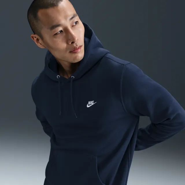 Nike Club Men's Pullover Fleece Hoodie - Blue - Cotton/Polyester