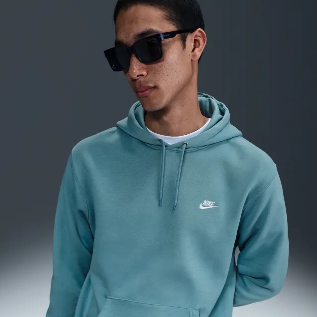 Nike Club Men's Pullover Fleece Hoodie - Blue - Cotton/Polyester
