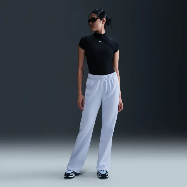 Nike Sportswear Windrunner Women's Mid-Rise Slim Knit Trousers - Blue - Polyester/Elastane