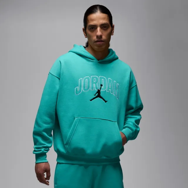 Nike Jordan Brooklyn Fleece Men's Oversized Pullover Hoodie - Green - Cotton/Polyester