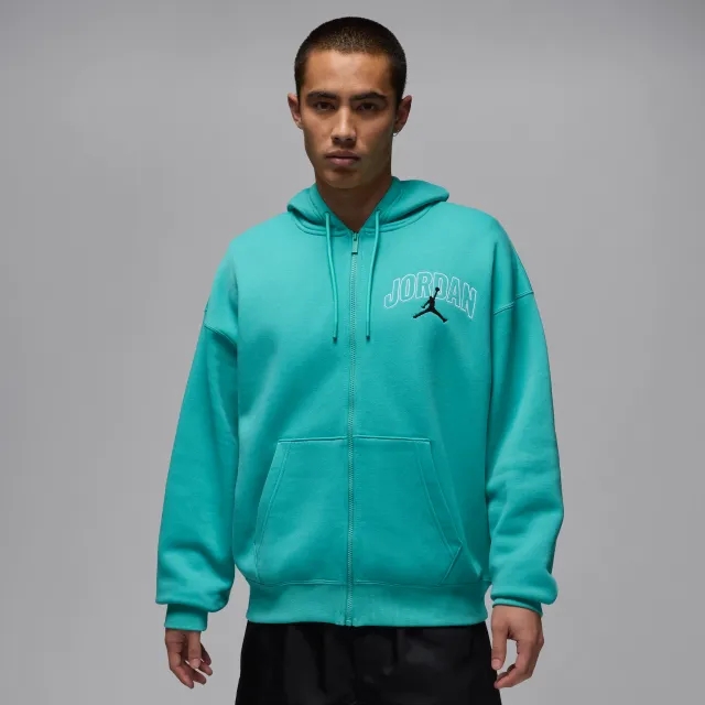 Nike Jordan Brooklyn Fleece Men's Oversized Full-Zip Hoodie - Green - Cotton/Polyester