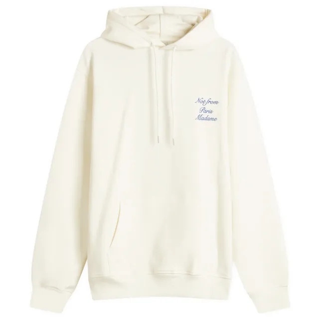 Drôle de Monsieur Men's Cursive Not From Paris Madame Slogan Hoodie Off White