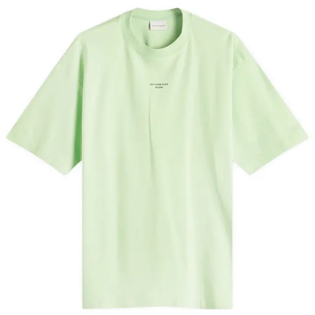 Drôle de Monsieur Men's Small Not From Paris Madame Slogan T-Shirt Light Green