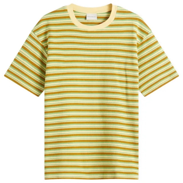Drôle de Monsieur Men's Striped T-Shirt Mustard