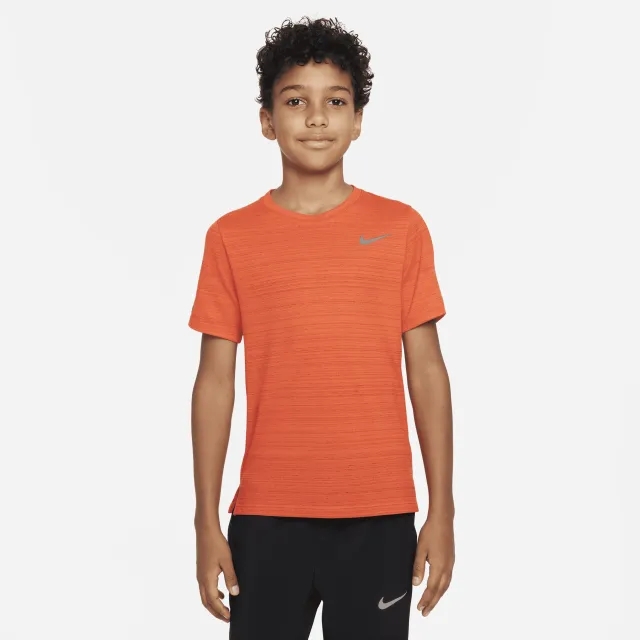 Nike Dri-FIT Miler Older Kids' (Boys') Training Top - Red - Polyester