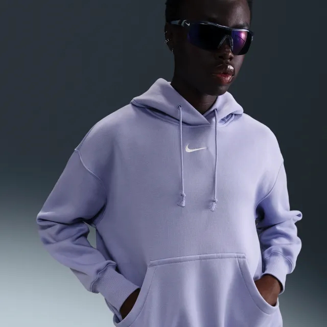Nike Sportswear Phoenix Fleece Women's Oversized Pullover Hoodie - Purple - Cotton/Polyester