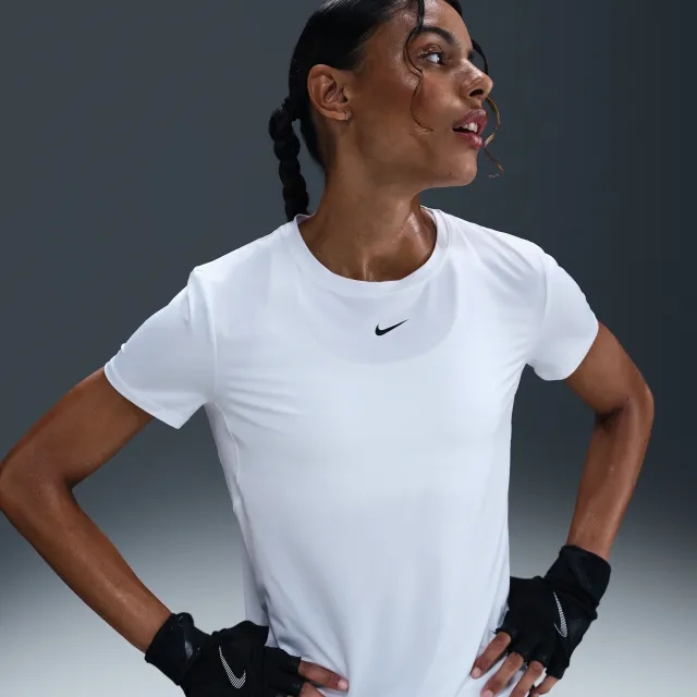 Nike One Classic Women's Dri-FIT Short-Sleeve Top - White - Polyester/Elastane