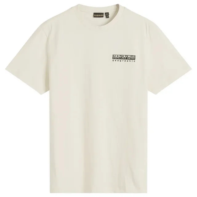 Napapijri Men's Geographic Back Print T-Shirt White Whisper