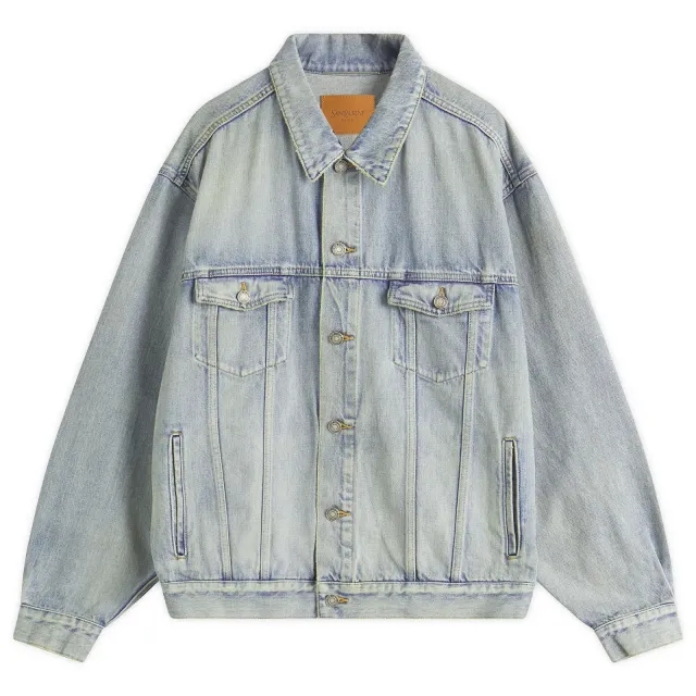 Saint Laurent Men's Oversized Denim Trucker Jacket Chicago Blue