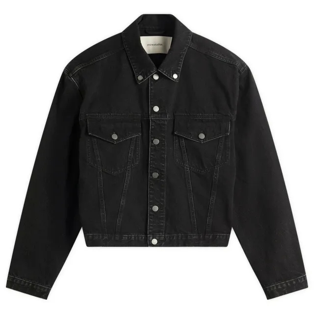 Entire Studios Men's Shrunken Denim Jacket Magnetite
