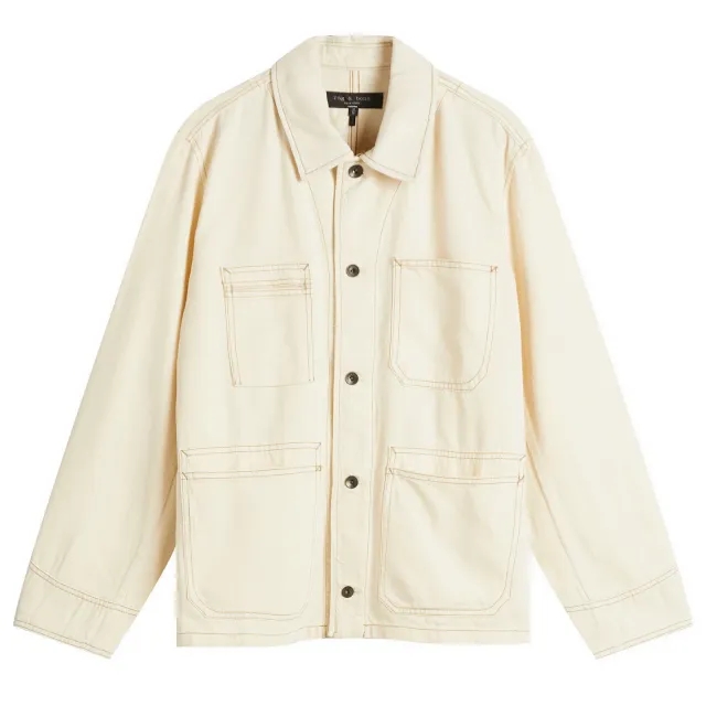 Rag & Bone Men's Graham Denim Chore Jacket Ecru