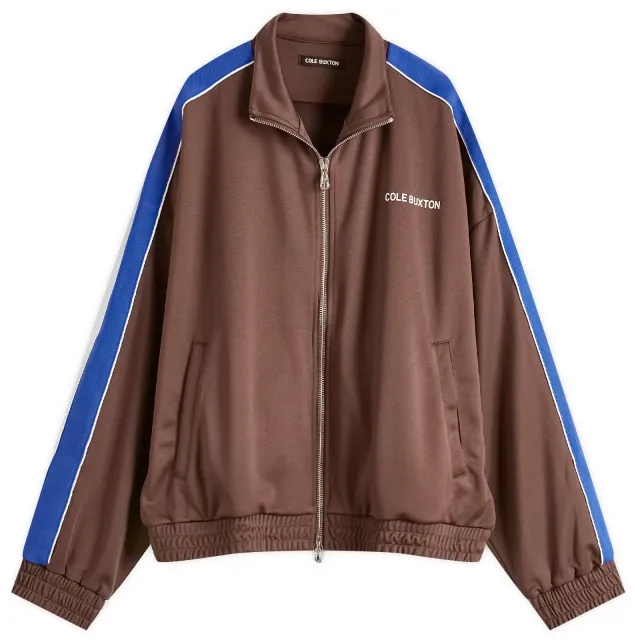 Cole Buxton Men's Contrast Tape Track Jacket Brown/Blue