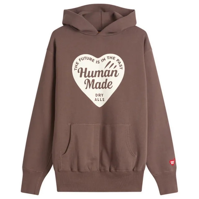 Human Made Men's Tsuriami Heart Hoodie Brown