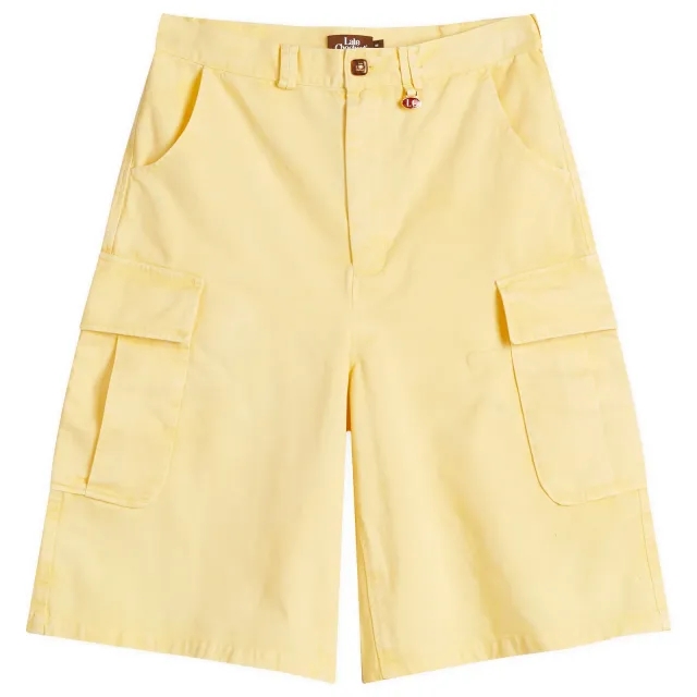 Late Checkout Men's Faded Cargo Shorts Yellow