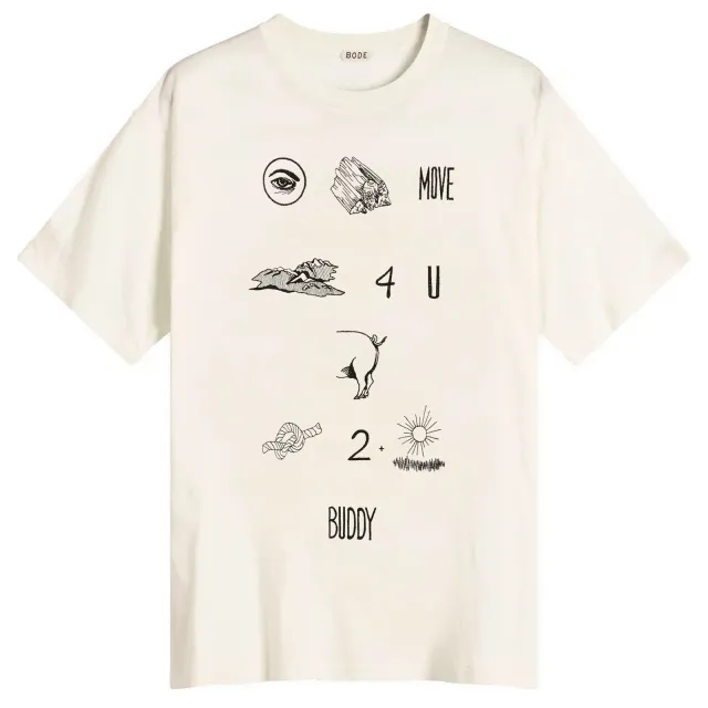BODE Men's Rebus T-Shirt Cream