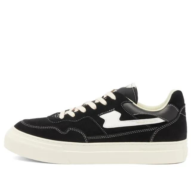 Stepney Workers Club Men's Pearl S-Stike Suede Sneaker Black/White