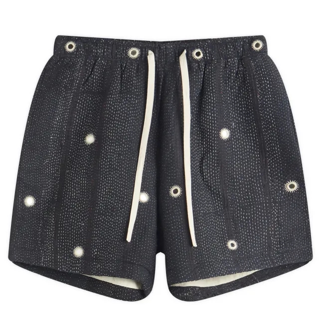 Kartik Research Men's Miror Embroidered Shorts Black/White