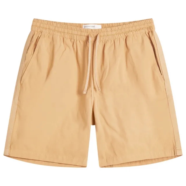 Universal Works Men's Summer Canvas Beach Short Dark Sand