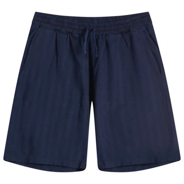 Universal Works Men's Herringbone Denim Simple Short Indigo