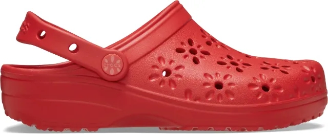 Crocs | Unisex | Classic Floral Cut-Out | Clogs | Cherry Red | W9/M8