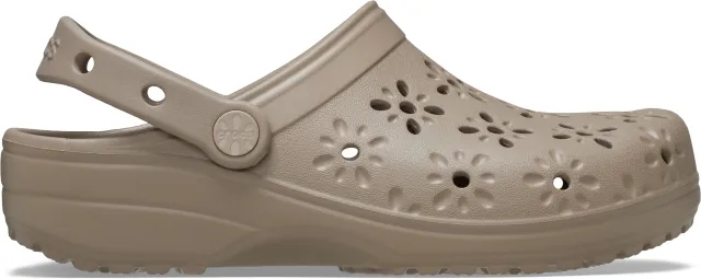 Crocs | Unisex | Classic Floral Cut-Out | Clogs | Taupe | W9/M8