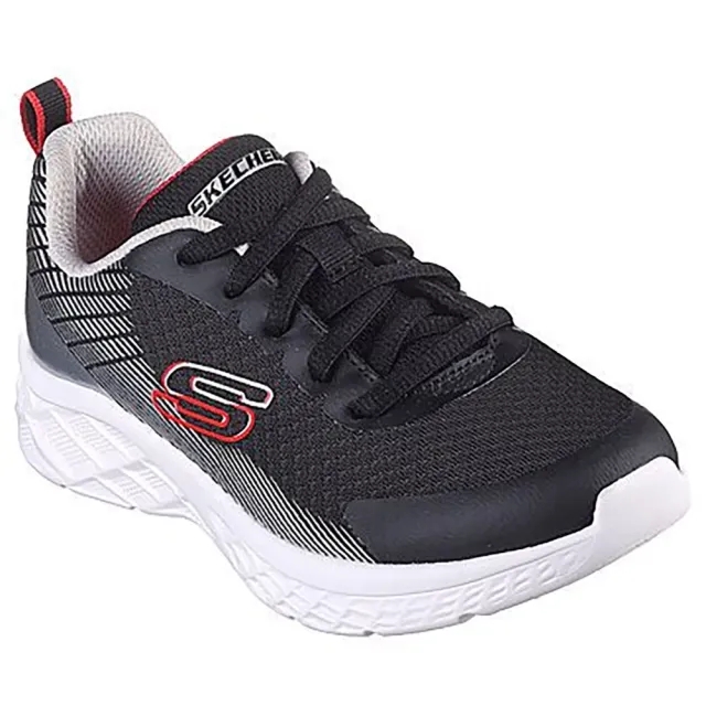 Skechers Boy's Microspec II - Vovrix Sneaker in Black/Red