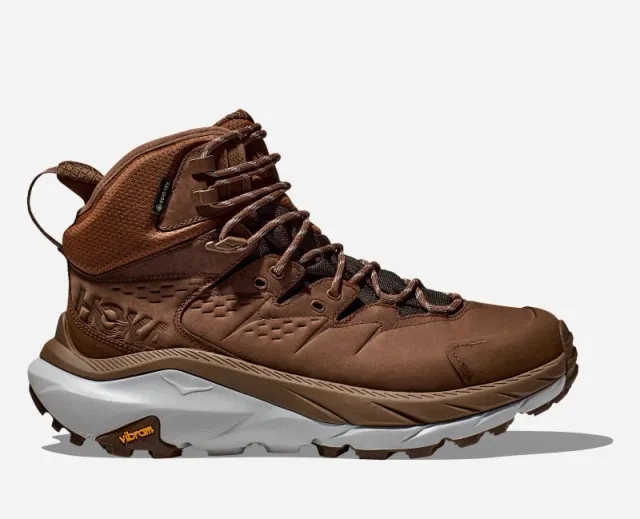 Hoka One One HOKA Men's Kaha 2 GORE-TEX Hiking Shoes in Dark Brown/Harbor Mist