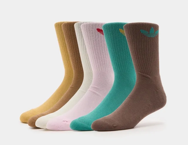 adidas Originals 6-Pack Trefoil Crew Socks - size? exclusive, Multi