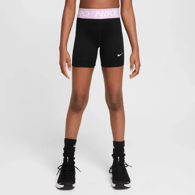 Nike Pro Girls' Shorts - Black - Recycled Polyester Minimum