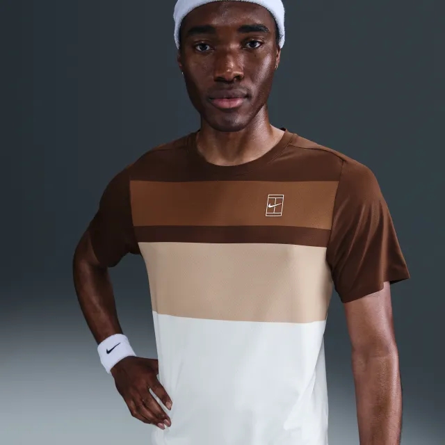 NikeCourt Advantage Men's Tennis Top - Brown - Sustainable Materials