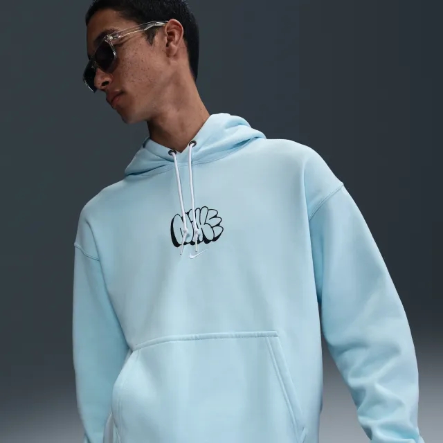Nike Solo Swoosh Men's Fleece Hoodie - Blue - Fleece