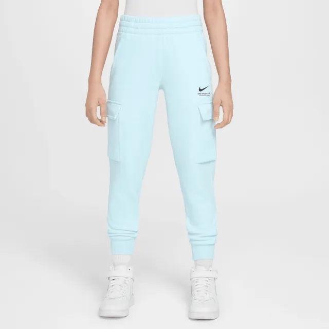 Nike Sportswear Older Kids' Fleece Cargo Trousers - Blue - Fleece