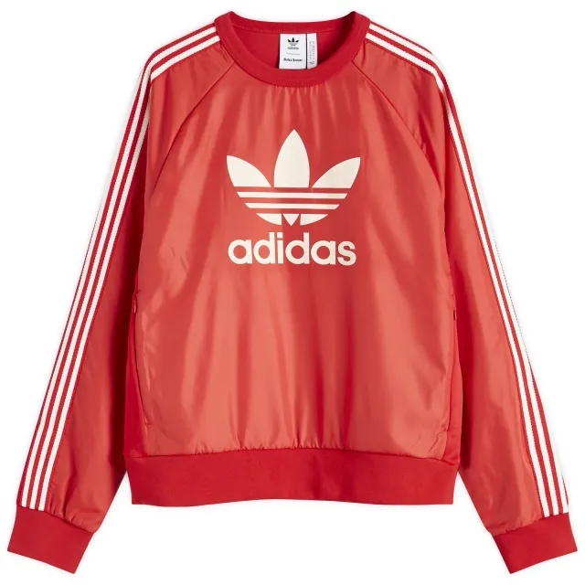 adidas Originals by Wales Bonner Nylon Crewneck Sweatshirt - Better Scarlet