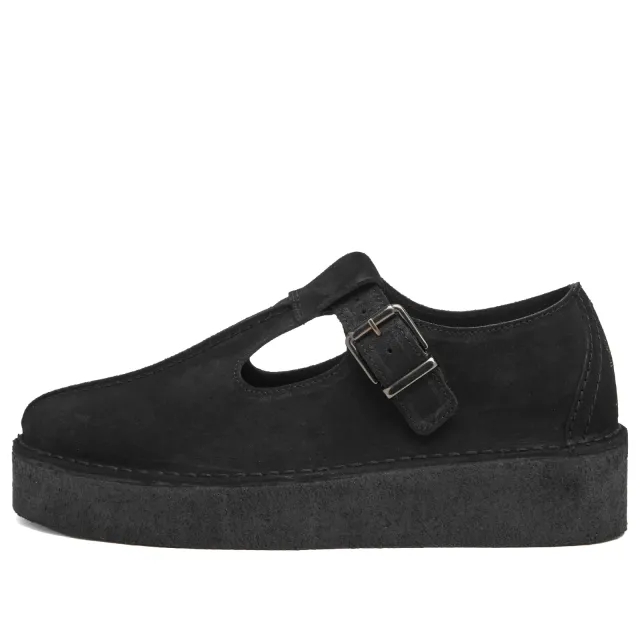 Clarks Originals Women's Trek Wedge T-Bar Black Suede
