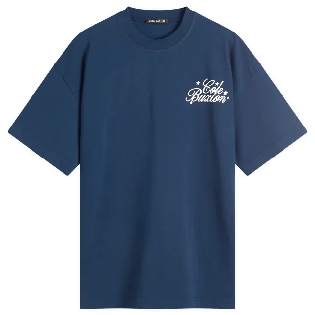 Cole Buxton Men's Starts Serif T-Shirt Navy