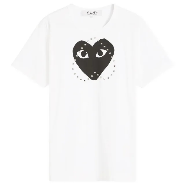 Comme des Garçons Play Men's Studded Large Heart T-Shirt White/Black