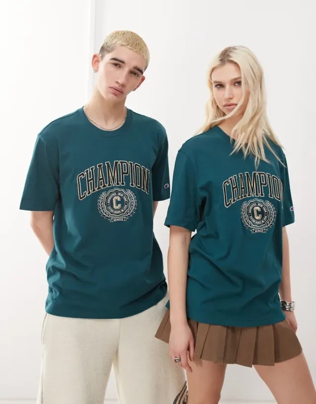 Champion Unisex Short Sleeve Tee In Green
