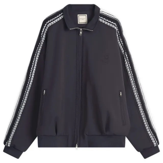 Wooyoungmi Men's Crochet Tape Track Jacket Navy