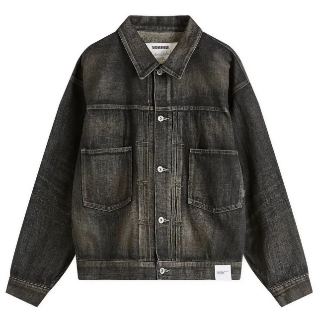 Neighborhood Men's Washed Denim Type-2 Jacket Black