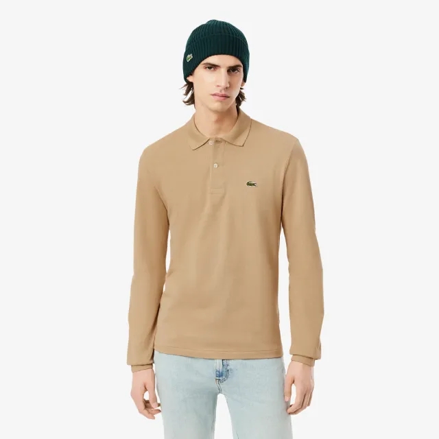 Lacoste Classic Fit Long Sleeved L.12.12 Polo Shirt - Beige