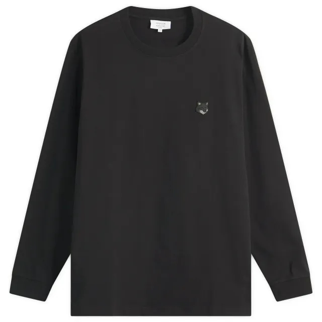 Maison Kitsuné Maison Kitsune Bold Fox Head Patch Comfort Long Sleeve T-Shi Black