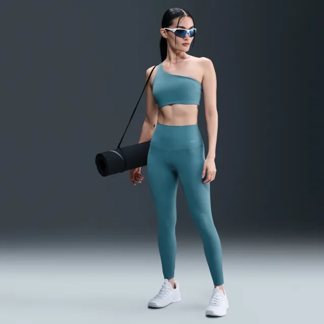 Nike Zenvy Rib Women's Gentle-Support High-Waisted 7/8 Leggings - Blue - Nylon/Elastane