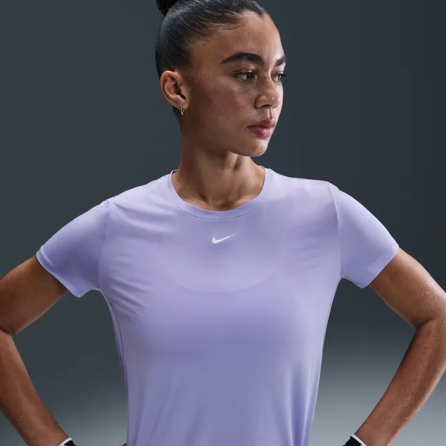 Nike One Classic Women's Dri-FIT Short-Sleeve Top - Purple - Polyester/Elastane