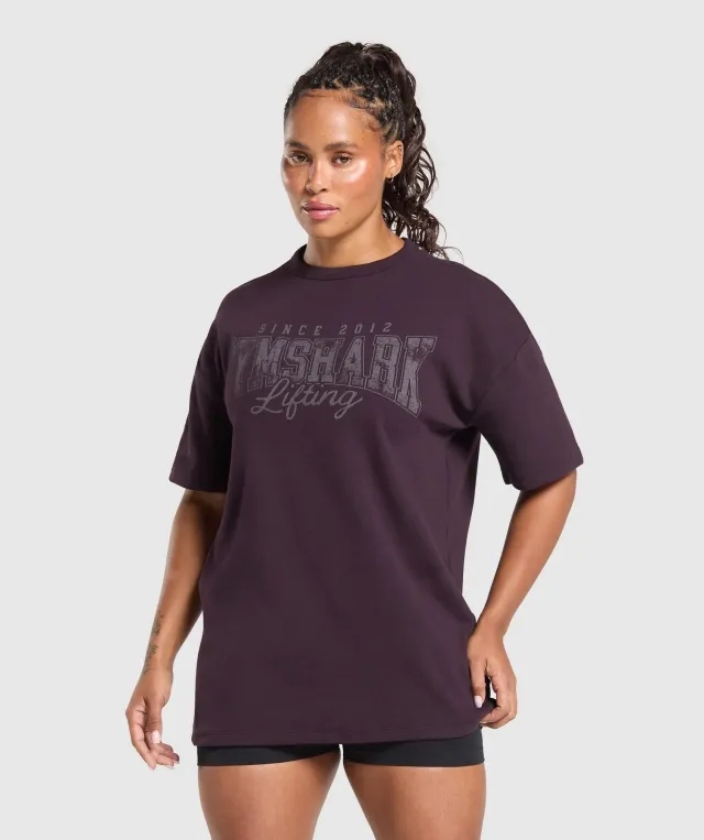 Gymshark Lifting Oversized Pump Cover - Plum Brown