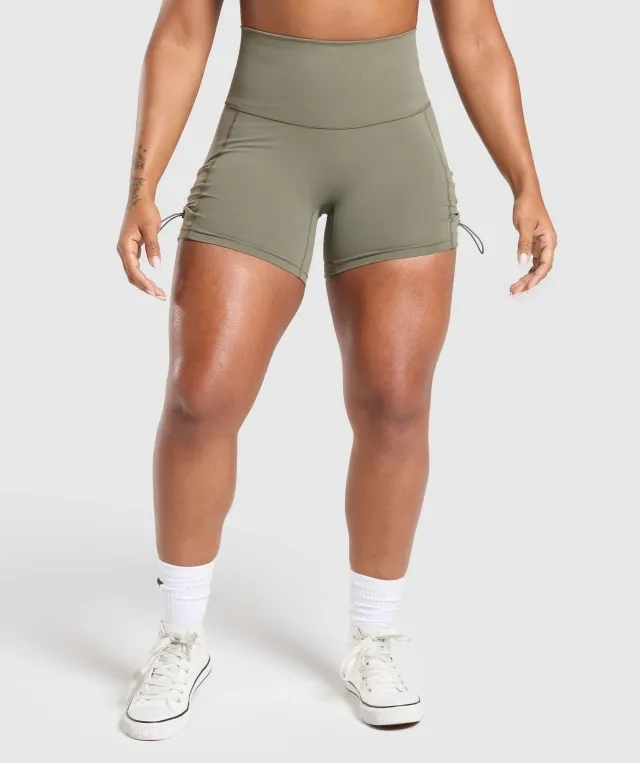Gymshark Legacy Logo Tight Shorts - Base Green