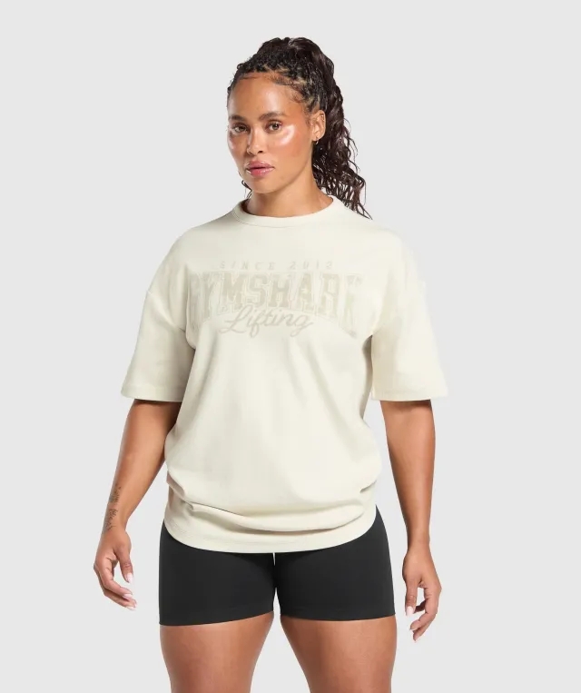Gymshark Lifting Oversized Pump Cover - Oat White